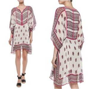 Calypso St. Barth Mauzi Dress 1 Small Spring Rose pink white silk